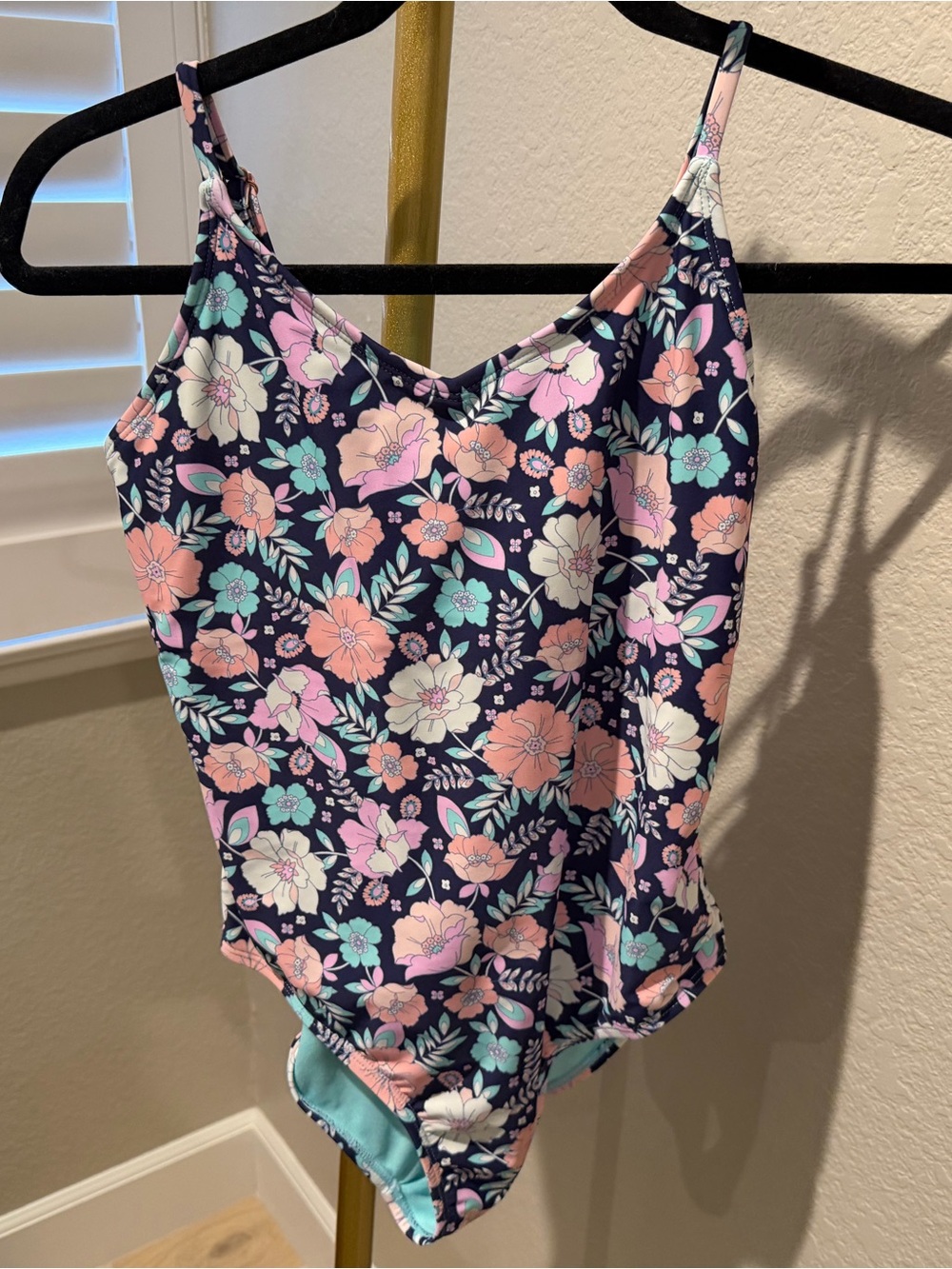 Raisins Navy Floral One-Piece Swimsuit with Pink & Mint Flowers